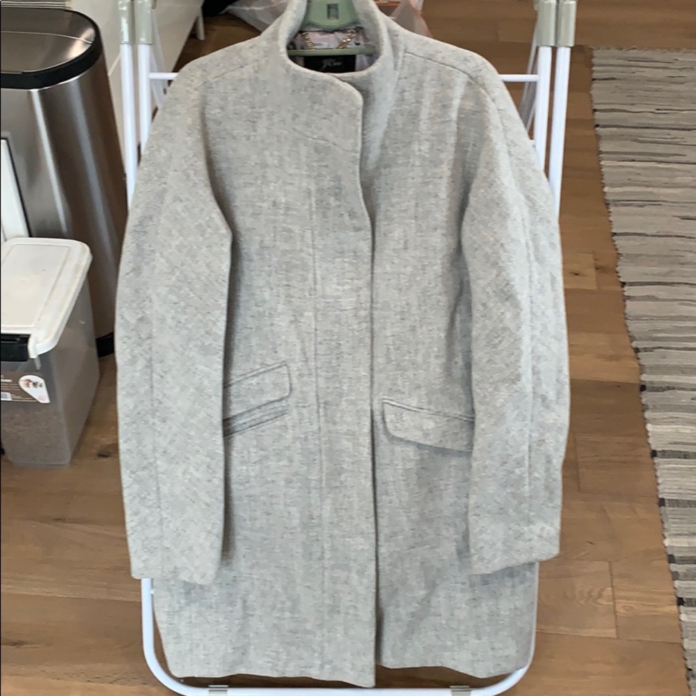 J. Crew Grey Italian Stadium Wool Cocoon Coat